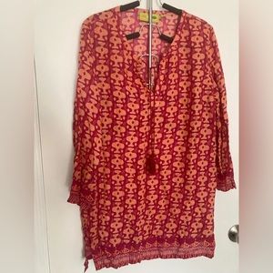 Rock Paper Flower Tunic Size M 3/4 Sleeve.